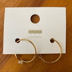 Clip on Gold hoop earrings
